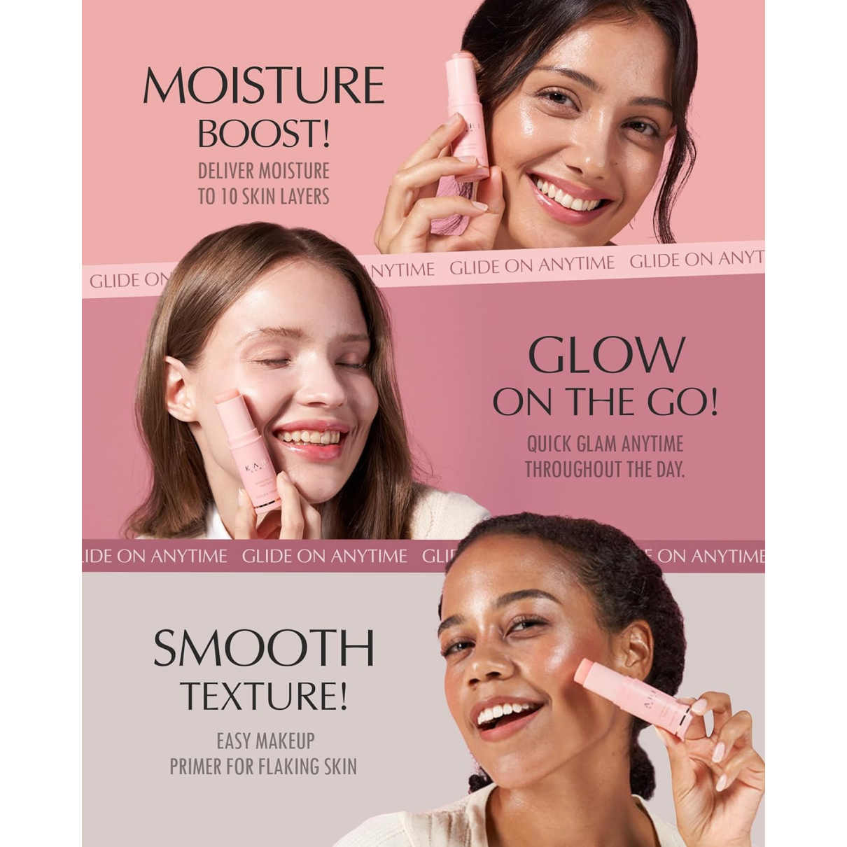 KAHI Wrinkle Bounce Multi Balm Stick | PDRN Collagen Wrinkle Stick | Korean Skin Care |All-in-One Hydrating Lip Balm Eye Cream Neck Cream Make Up Base & Face Mist Moisture Balm