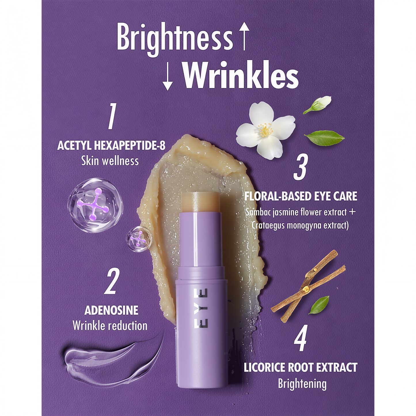 KAHI BALM SERIES - Eye Balm Stick & Moisture | Under Eye Brightener & Glow | Hydrating Stick & Multi-Purpose Korean Cream Dark Circles & Fine Lines (0.32 oz)